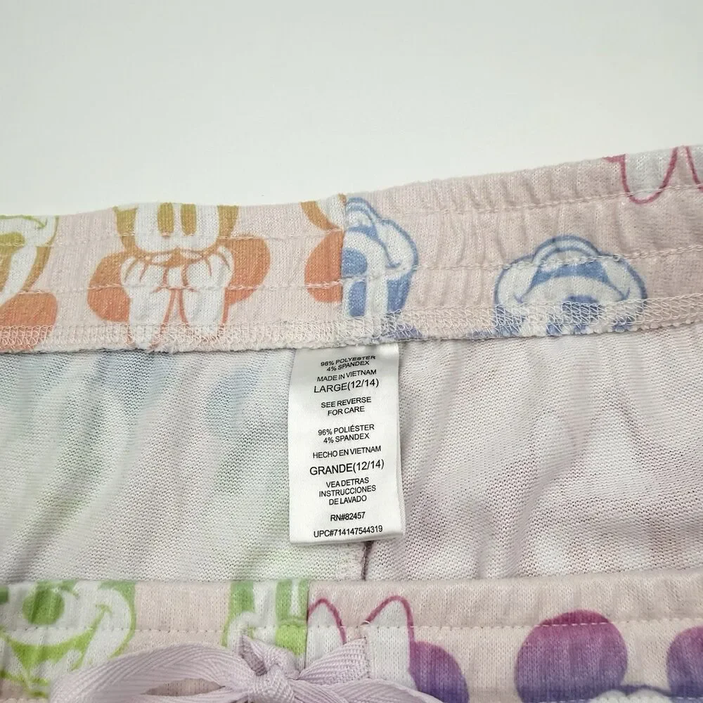 Disney Women’s Mickey Minnie Pajama Set  XL 12 / 14 Tie Dye Ombré Pastel Soft - Picture 8 of 8